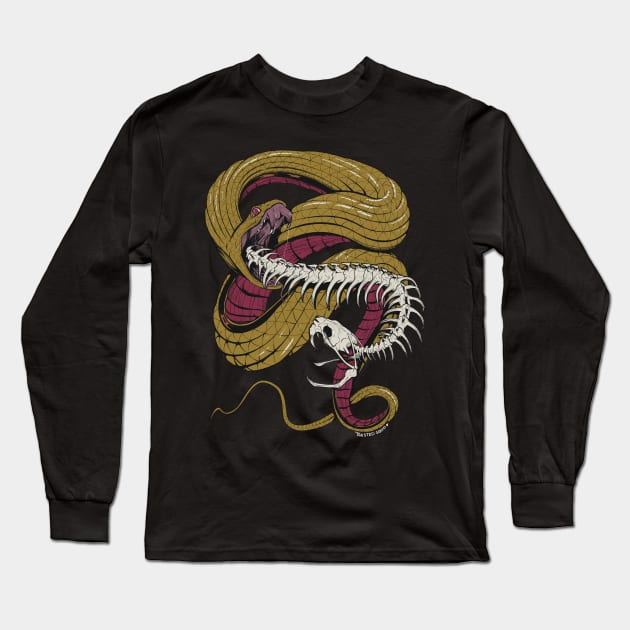 HUNGER Snake Skeleton Long Sleeve T-Shirt by Twisted Squid